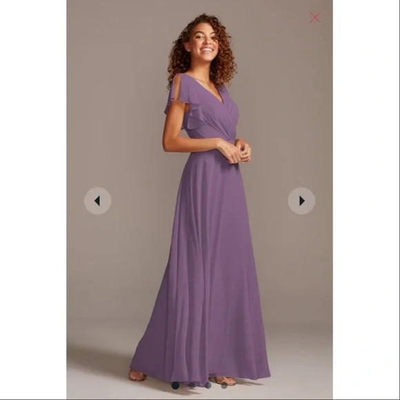 David's Bridal | Dresses | Davids Bridal Flutter Sleeve Bridesmaid Dress |  Poshmark